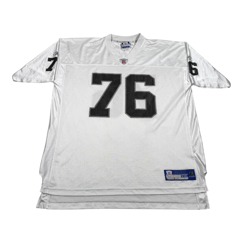 Oakland Raiders Football Jersey Mens 2XL White NFL Reebok Gallery 76 On Field